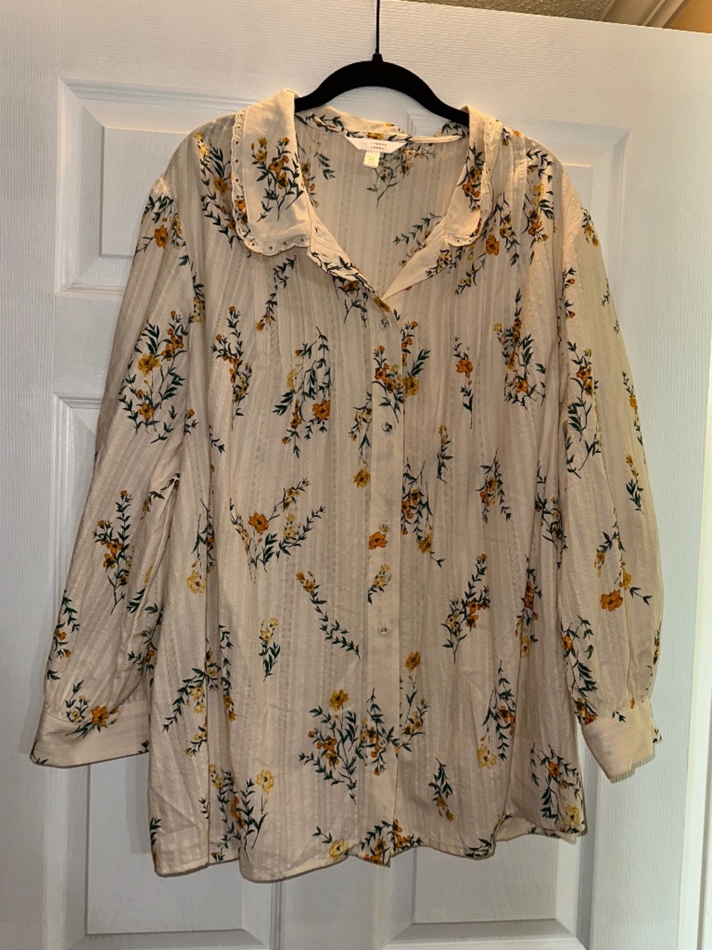 Lauren Conrad Floral Button-Front Blouse Women’s Plus 4X 100% Cotton